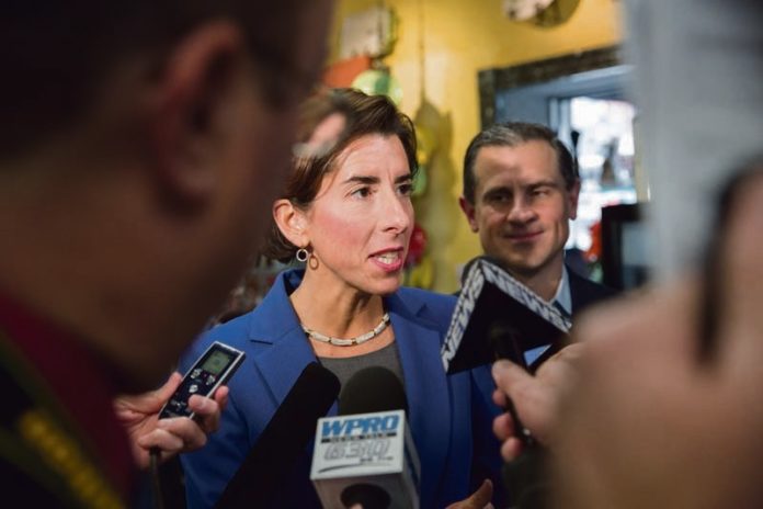 A STEP INTO HISTORY: Gina M. Raimondo's gubernatorial election win in 2014 marked the first time, going back to the Colonial era, that a woman held Rhode Island's highest office. / PBN FILE PHOTO/DAVID LEVESQUE