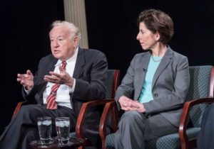 MAKING THE EFFORT: Former Gov. Edward D. DiPrete and Gov. Gina M. Raimondo both emphasized the important role that governors can play in advancing economic development.