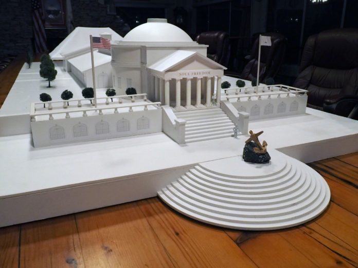 A MODEL OF THE R.I. Heritage of Hall of Fame, slated to be built in Bristol. / COURTESY PATRICK CONLEY