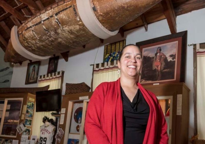 Lorén Spears is executive director of the Tomaquag Museum in Exeter, the state’s only American Indian museum, featuring hundreds of artifacts of local tribes. One of the more memorable is a birch tree-crafted canoe, Spears is a descendent of the makers of the canoe. / PBN FILE PHOTO/ MICHAEL SALERNO