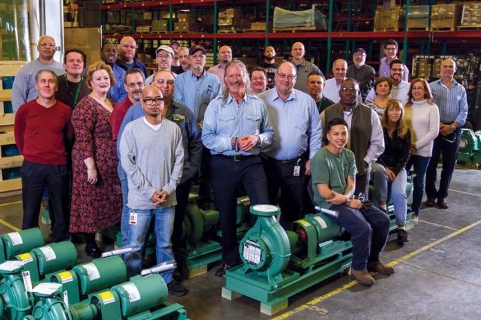 A FAMILY ATMOSPHERE: John Hazen White Jr., center, is the third generation of his family to lead Taco Comfort Solutions. The company provides supportive programs for workers. / COURTESY TACO COMFORT SOLUTIONS