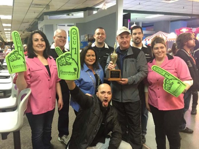 BACK SEAT TO NO ONE: Greenwood Credit Union took home the title in March for beating credit unions in support of the Special Olympics of Rhode Island bowling tournament. / COURTESY GREENWOOD CREDIT UNION