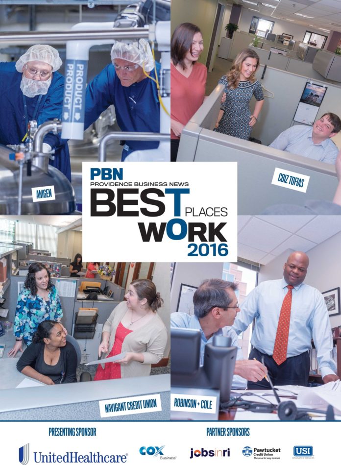 ON THE COVER: Employees at Amgen, CBIZ Tofias, Navigant Credit Union and Robinson & Cole LLP show how important collaboration is to success. PBN PHOTOs/MICHAEL SALERNO