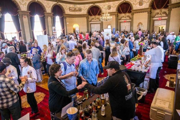 CAPITAL GAINS: There were 400 attendees for the Eat Drink RI 2015 Grand Tasting, at which more than 50 companies and restaurants showcased their culinary offerings. The event took place in the grand ballroom of the Providence Biltmore. / COURTESY EAT DRINK RI