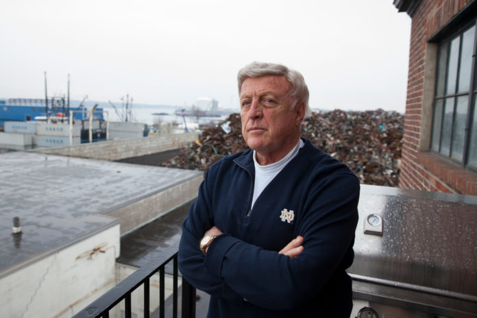 PATRICK T. CONLEY, , who assumed the presidency of the Heritage Harbor Museum in 2009, is leading the successor project, the Heritage Harbor Foundation, which will award grants to efforts concerning Rhode Island history. Here he stands at his Conley's Wharf building along Allens Avenue in Providence. / PBN FILE PHOTO/DAVID LEVESQUE