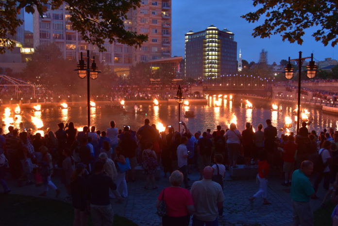 PROVIDENCE IS considered one of the “Best American Cities for Creatives (that aren’t NYC, LA or SF)” by the website Thrillist, which noted its WaterFire celebrations. / PHOTO COURTESY WATERFIRE/LUIS ANDRADE