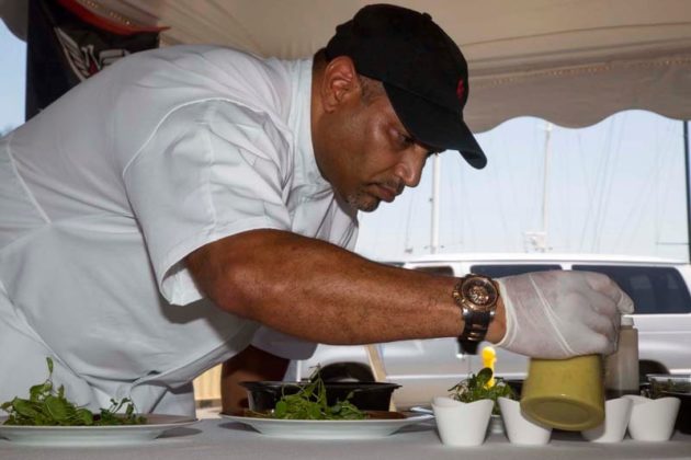 LETTING THE FOOD SHINE: Chef Craig Rosado of the yacht Siete took home the prize for Best Charter Yacht Chef in the culinary competition at the Newport Charter Yacht Show on the strength of the seasonings in his offerings. / COURTESY BILLY BLACK