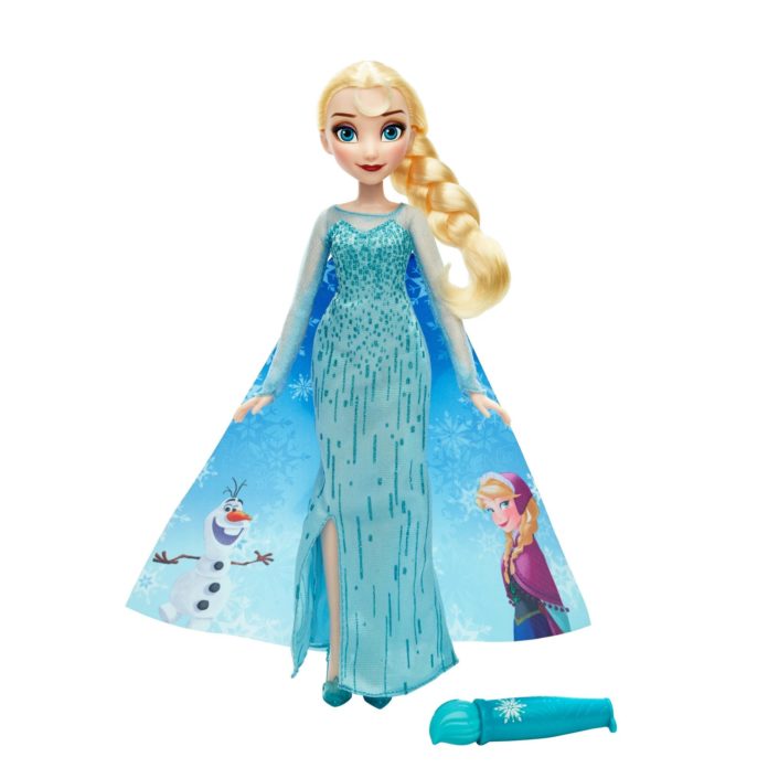 HASBRO'S Disney Frozen doll line helped boost second-quarter sales. Pictured is the Disney Frozen Elsa's Magical Story Cape doll, which retails for $19.99. / COURTESY HASBRO INC.
