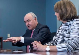 NEW PLAYER: Locke Lord Providence Managing Partner Christopher Graham and firm Chairwoman Jerry Clements said the local office had a successful first year following its 2015 merger with Edwards Wildman LLP. / PBN PHOTO/MICHAEL SALERNO