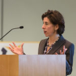 GOV. GINA M. RAIMONDO said she was “disappointed, frustrated and … impatient” by the fact that only one-third of Rhode Island third graders currently are reading on grade level. / PBN PHOTO/RUPERT WHITELEY