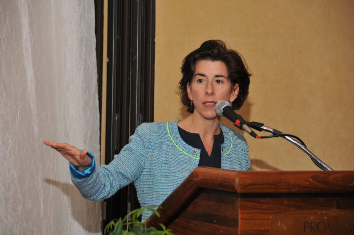 GOV. GINA M. RAIMONDO on Thursday authorized development of the $45 million Garrahy parking garage, a project sought by the developer of a proposed life sciences and mixed use center on the Interstate 195 lands. / PBN PHOTO/MIKE SKORSKI