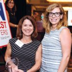 Preventure&rsquo;s Cindy Butts and Morgan Glade accept their Healthiest Employee award 