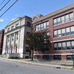 The former Woonsocket Middle School, an attached configuration of four buildings, is the subject of a request for redevelopment proposals. / COURTESY CITY OF WOONSOCKET