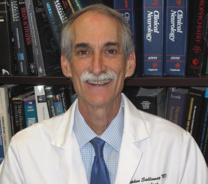 Dr. Steve Salloway, affiliated with Butler and Rhode Island hospitals and The Warren Alpert Medical School, is a co-author of a study showing promising results that may change the face of Alzheimer’s research. / COURTESY DENISE JERUE/BUTLER HOSPITAL