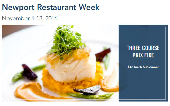 NEWPORT RESTAURANT WEEK will be held Nov. 4 to 13. / COURTESY DISCOVER NEWPORT