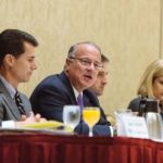 OWN IT: CharterCARE Health Partners CEO John Holiver, center, says patients need to be more involved with taking ownership of their health for better outcomes. / PBN PHOTO/RUPERT WHITELEY