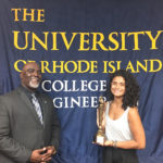 URI gets grant to continue recruiting underrepresented STEM students CHARLES WATSON, assistant director for diversity in the URI College of Engineering, and student Frances N. Vazques of Providence. “It is a unique program like this that exposes us to role models and opportunities,” Vazques said of the Louis Stokes Alliance for Minority Participation initiative. / COURTESY CHARLES WATSON