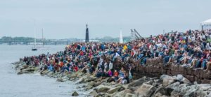CROWD DRAW: Crowds gather in Newport during the Volvo Ocean Race in 2015. Events like the race make Newport an attractive tourist destination, but the city is hoping to attract people who want to live and work there, not just visit. / COURTESY VOLVO OCEAN RACE