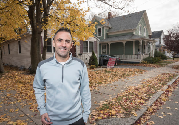 For sale: Ryan Machado is trying to sell this 10-year-old house at 161 Nelson St. in Providence. It's in a neighborhood where home prices have strongly rebounded since the recession. / PBN PHOTO/ MICHAEL SALERNO