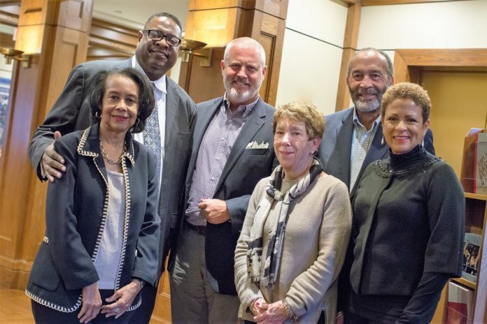 THE MERGER of the Black Philanthropy Initiative and Bannister House at the Rhode Island Foundation have created a $2.5 million endowment to support scholarships and programs serving Rhode Island’s African-American community. Members of the new Black Philanthropy Bannister Fund advisory committee include, from left to right, Beverly Ledbetter, Jason Fowler, Brendan Kane, Jane Hayward, Edward Clifton and Linda Newton. / COURTESY RHODE ISLAND FOUNDATION