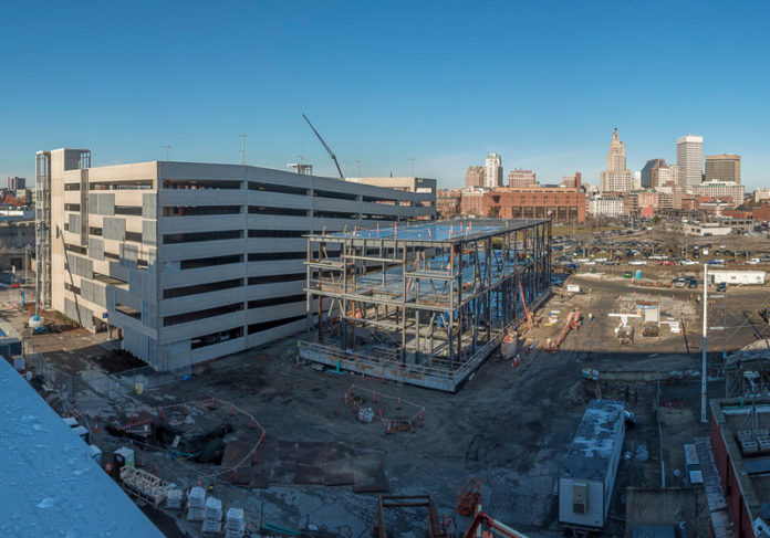 HERE IS THE NEW National Grid substation under construction at 342 Eddy St. in Providence. Rhode Island ranked 36th in the nation for its 1.1 percent construction job loss over the year in December, according to the Associated General Contractors of America. / PBN FILE PHOTO/MICHAEL SALERNO