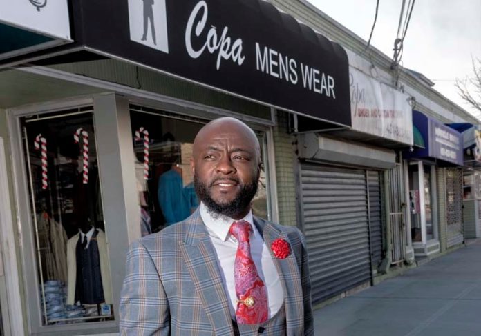 TOUGH ROW TO HOE: Frank Ankoma, a native of Ghana, has created a successful menswear business in Providence, but it was not a simple or easy process. He thinks the city could do more to help immigrant business owners. / PBN PHOTO/ MICHAEL SALERNO
