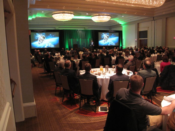 THE CBRE/NEW ENGLAND 2017 Rhode Island Market Overview, held Tuesday at the Omni Providence Hotel, attended by just under 200 business people, included detailed snapshots of the region's commercial real estate markets as well as a talk about the future business climate under a new presidential administration by Spencer Levy, the head of research, Americas, for CBRE. / PBN PHOTO/MARK S. MURPHY