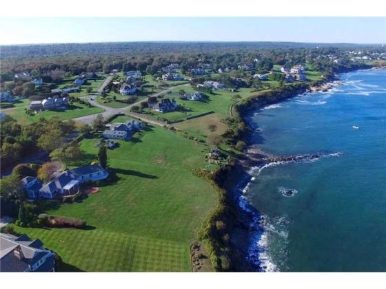 AN AERIAL VIEW of the house and estate at 145 Cliff Drive, which sold for $2.75 million on Jan. 6, the highest-selling property in the Anawan Cliffs neighborhood in Narragansett for three years. / COURTESY RE/MAX FLAGSHIP