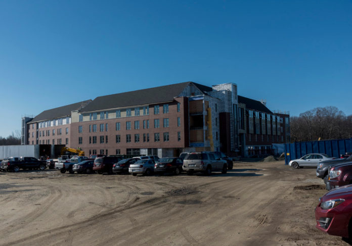 CONSTRUCTION IS underway at New England Tech in East Greenwich. A new 416-bed residence hall is being built; it's the first residence hall in the 75-year history of the college.
 / PBN FILE PHOTO/MICHAEL SALERNO
