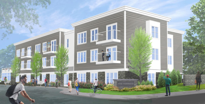 620 MAIN STREET ASSOCIATES is planning to build a 21-unit condominium project on the site of the former Harris Tool Building in East Greenwich, with demolition and then construction at the site about to begin. / COURTESY ED WOJCIK ARCHITECT