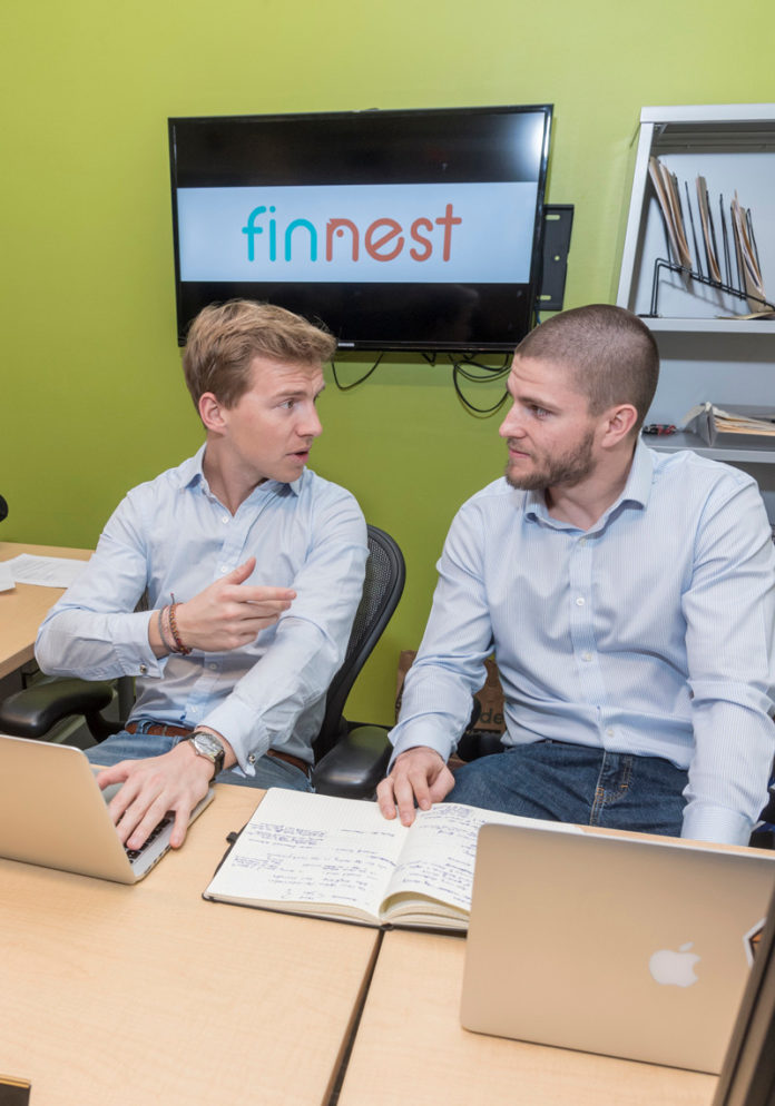 MONEY WISE: Finnest co-founders Clemens Grave, left, and Richard McDonald created the startup with a focus on teaching financial-literacy skills to children and teens. / PBN PHOTO/MICHAEL SALERNO