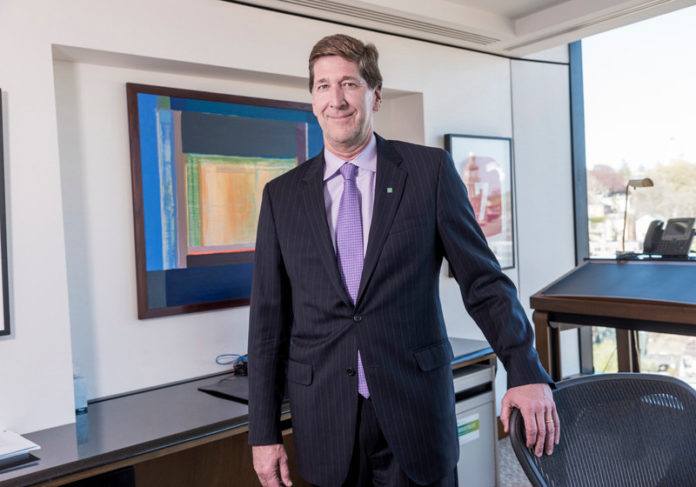 Bruce Van Saun, chairman and CEO of Citizens Financial Group Inc., in his office at 1 Citizens Plaza in Providence. / PBN FILE PHOTO/MICHAEL SALERNO