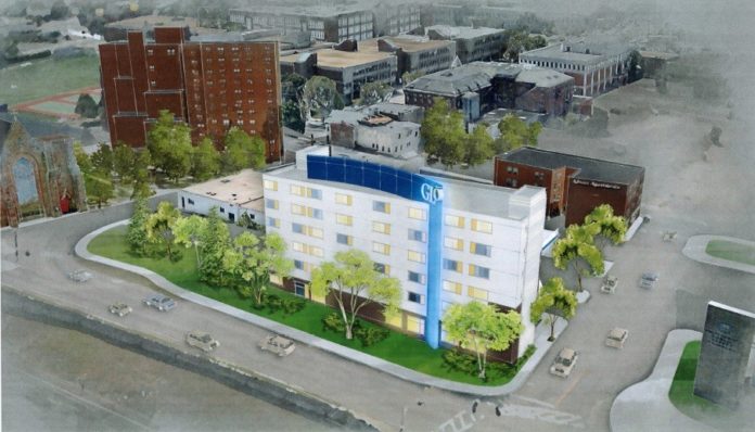 THE DEVELOPER OF A BEST WESTERN GLO hotel set to be built along Interstate 95 on Federal Hill is revising this proposed design to take into account neighborhood input. The new plan is expected to come before the Providence City Plan Commission this spring. / COURTESY SARCHI GROUP