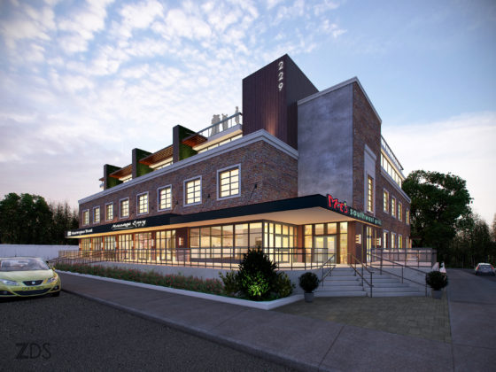 A RENDERING SHOWS the new design by ZDS Architecture &amp; Interior Design of the office building at 229 Waterman St., in Wayland Square in Providence. The renovated building will have two additional levels of new construction, to include 19 apartments on the third and fourth floors, and a rooftop restaurant with views of Narragansett Bay and Wayland Square. Several of the apartments will have rooftop decks. / COURTESY ZDS ARCHITECTURE &amp; INTERIOR DESIGN