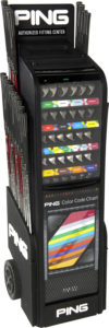 PING, the Arizona-based golf club manufacturer, has named Pine Oaks Golf Course of Easton and Spargo Golf of Craston to its list of the Top 100 National Fitters of the Year for 2016, based on the two golf shops success at custom fitting golfers with Ping clubs, among other criteria. Pictured is a company fitting cart used to match golfers with the various Ping golf clubs. / COURTESY PING