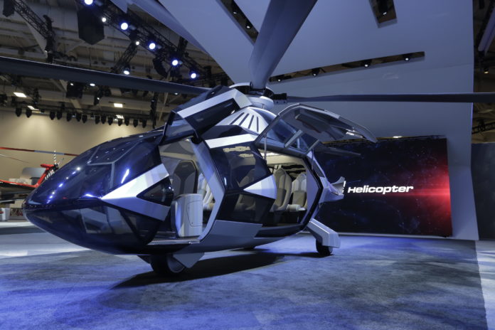 BELL HELICOPTER'S FCX-001 chopper caused a stir at a trade show last week. The helicopter displays the company's most cutting-edge technologies, / COURTESY BELL HELICOPTER