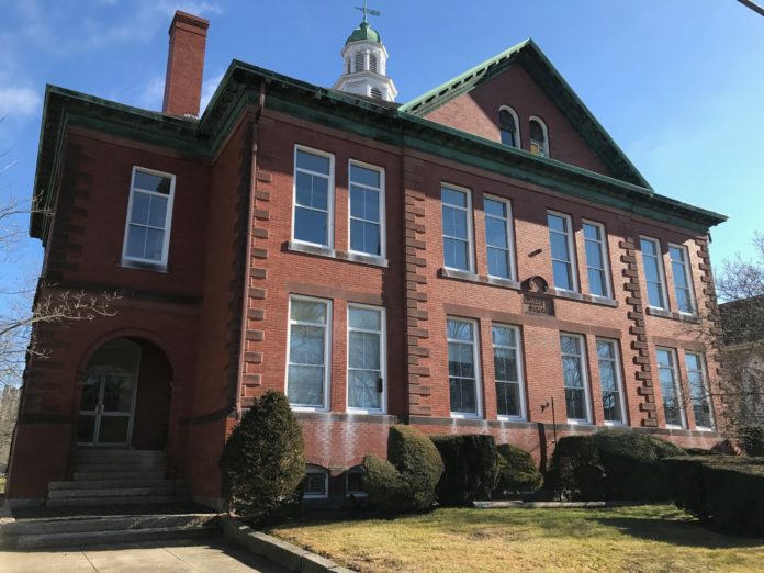 ROGER WILLIAMS University and the nonprofit Arts in Common are pursuing a plan to renovate the long-vacant Walley School at the center of Bristol, for conversion to an arts and cultural hub. / COURTESY ROGER WILLIAMS UNIVERSITY