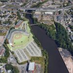 THE TIDEWATER-NATIONAL Grid site is one of two new sites that the Pawtucket Red Sox are considering for a baseball stadium in the city. /COURTESY PAWTUCKET RED SOX