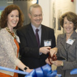 FROM LEFT, Corey McCarty, vice president, consumer segment, Blue Cross & Blue Shield of Rhode Island; Melissa Cummings, senior vice president and chief customer officer, BCBSRI; East Providence Mayor James Briden; Kim Keck, BCBSRI president and CEO; and Paul Ryan, BCBSRI director of retail strategy and operations, at the ribbon-cutting for BCBSRI’s new Your Blue Store in East Providence. /COURTESY BLUE CROSS & BLUE SHIELD OF RHODE ISLAND