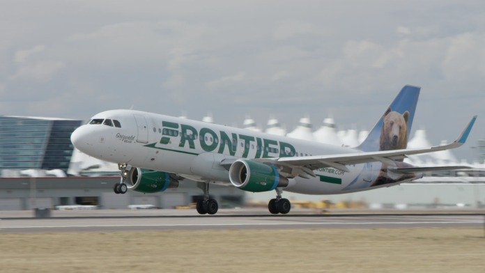 FRONTIER AIRLINES recently announced service to six new cities from T.F. Green Airport beginning in October. /COURTESY FRONTIER AIRLINES