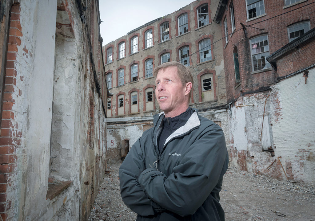 TAKING CREDIT: Developer Larry Silverstein, president of Baltimore-based Union Box Co., plans to utilize both historic tax credits and Rebuild Rhode Island incentives to convert Pontiac Mills in Warwick into housing and commercial space. / PBN PHOTO/MICHAEL SALERNO 