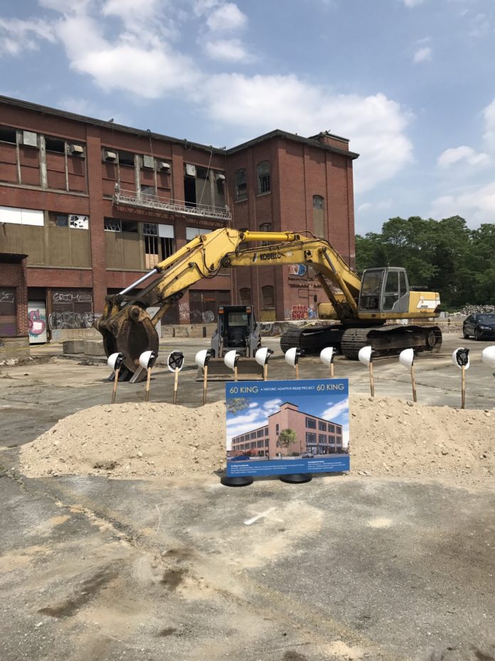 THE REDEVELOPMENT OF 60 KING St., The former home of the Imperial Knife Company, broke ground today. / COURTESY TRINITY FINANCIAL LLC