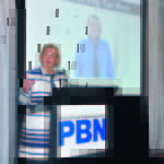 MARGARET M. "PEG" VAN BREE, the 2017 PBN Business Women Awards Career Achievement honoree, addresses the audience at the event upon being recognized. / PBN FILE PHOTO/MIKE SKORSKI