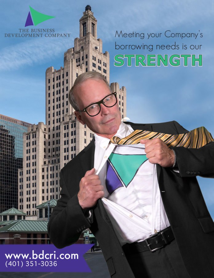 IN A NEW ADVERTISEMENT, The Business Development Co. likens its president, Peter C. Dorsey, to Superman. / COURTESY THE BUSINESS DEVELOPMENT CO. IN A NEW ADVERTISEMENT, The Business Development Co. likens its president, Peter C. Dorsey, to Superman. / COURTESY THE BUSINESS DEVELOPMENT CO.