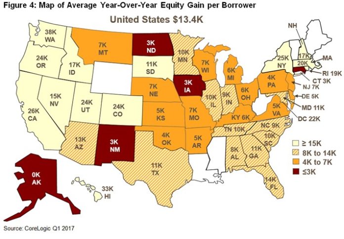RHODE ISLAND HOME EQUITY IS RISING, but the percent of underwater mortgages in the state remains higher than the national average. /COURTESY CORELOGIC
