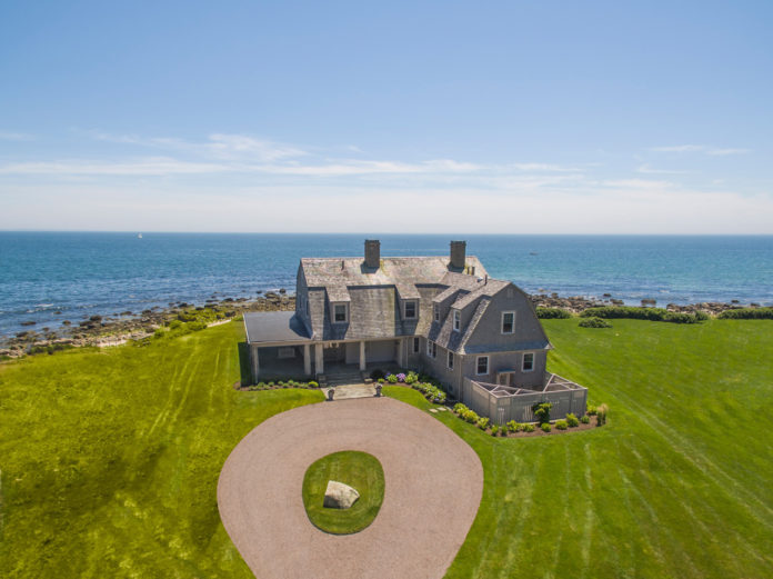 OCEANWIDE, A FIVE-BEDROOM oceanfront house with 3 miles of private beach, located at 15 Spray Rock Road in Westerly, has been listed for $12.5 million. /COURTESY LILA DELMAN REAL ESTATE INTERNATIONAL
