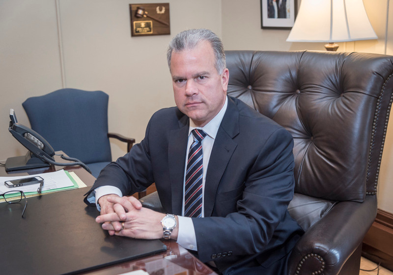 HOUSE SPEAKER Nicholas A. Mattiello, D-Cranston, is seen in his office at the Statehouse. / PBN FILE PHOTO/MICHAEL SALERNO