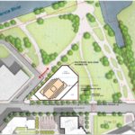 THE PROPOSED SITE plan for Hope Point, which passed a preliminary vote of the Interstate 195 Redevelopment District Commission. Some residents have voiced concern over the project and its effect on downtown Providence. / COURTESY THE FANE ORGANIZATION