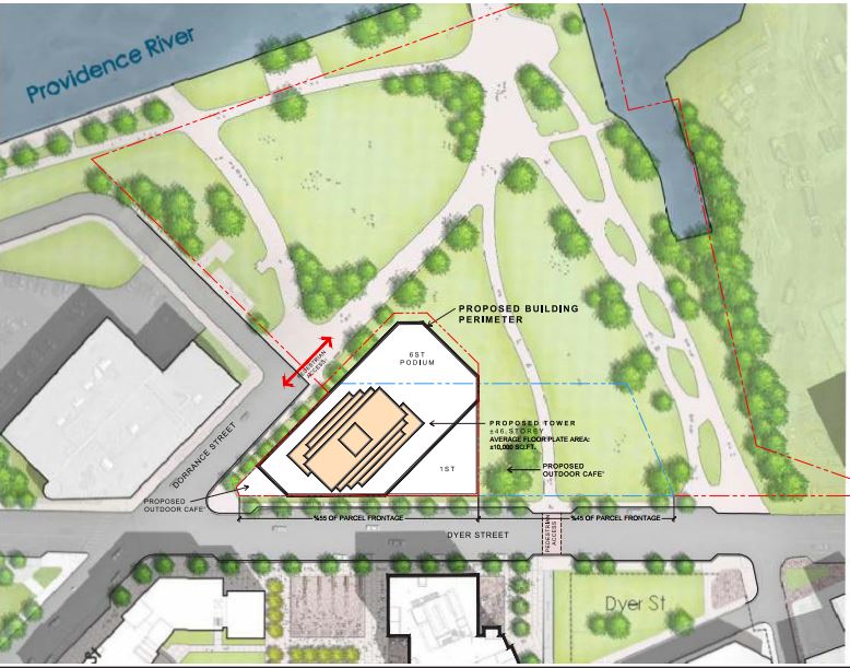 THE PROPOSED SITE plan for Hope Point Tower. / COURTESY THE FANE ORGANIZATION