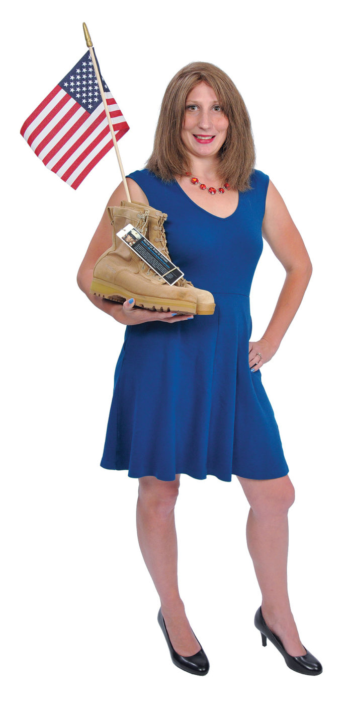 THE PROP: In 2016 Dee DeQuattro formed the Boots on the
Ground for Heroes Memorial to remember U.S. service members
killed in the “war on terror.”
THE PROP: In 2016 Dee DeQuattro formed the Boots on the
Ground for Heroes Memorial to remember U.S. service members
killed in the “war on terror.”